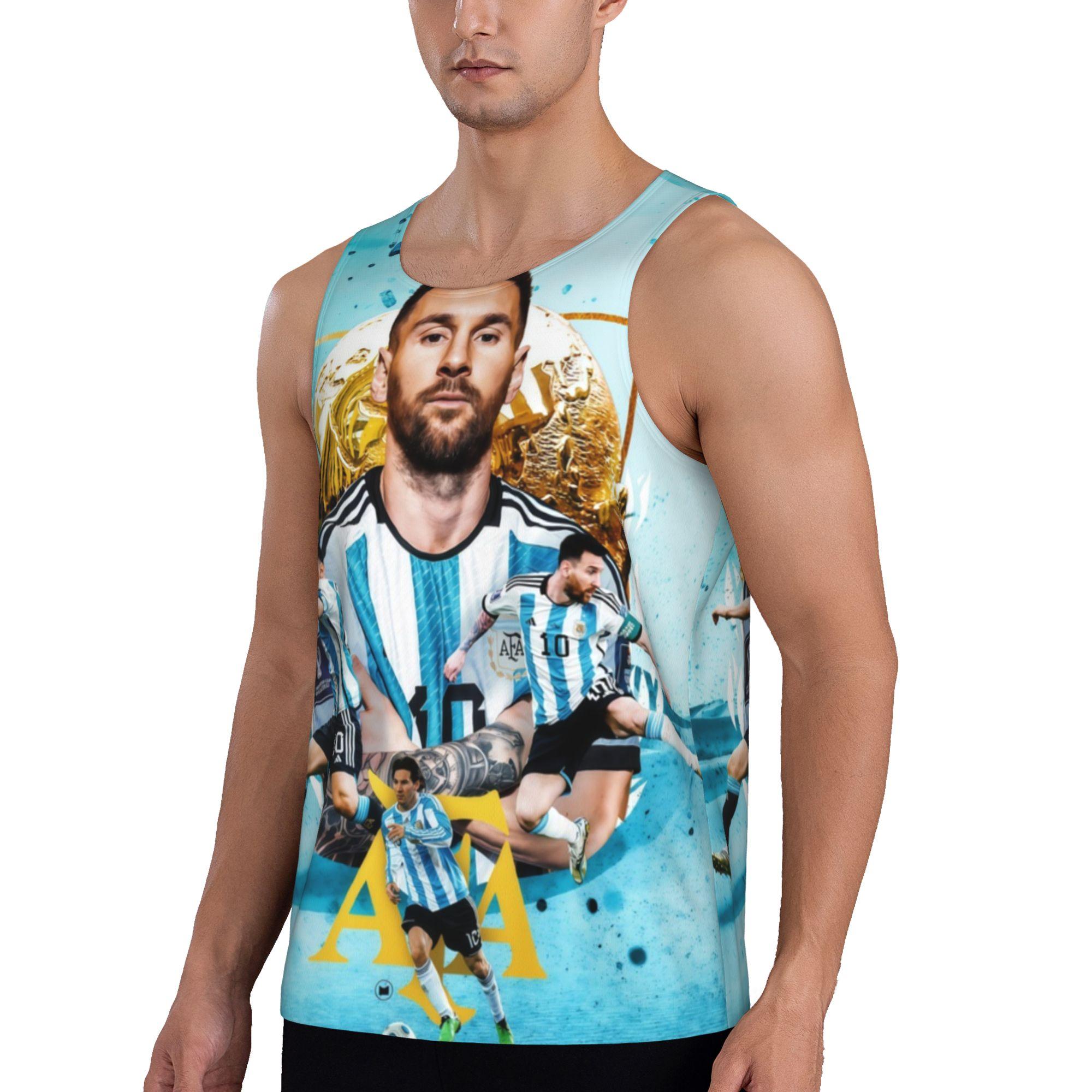 Argentina Messi AFA Logo Soccer Star Collage Casual Tank Top Summer breathable leisure