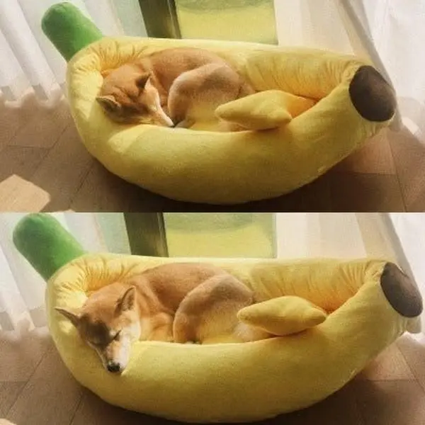 Banana-Shaped Washable Plush Pad, Pet Plush Toy Bed That Your Furry Friend Will Love, Plush Toy Beds