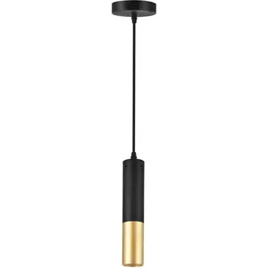 CWI Lighting Anem 1 Light 2 inch Matte Black and Satin Gold Down Mini Pendant Ceiling Light 1015P2-1-129