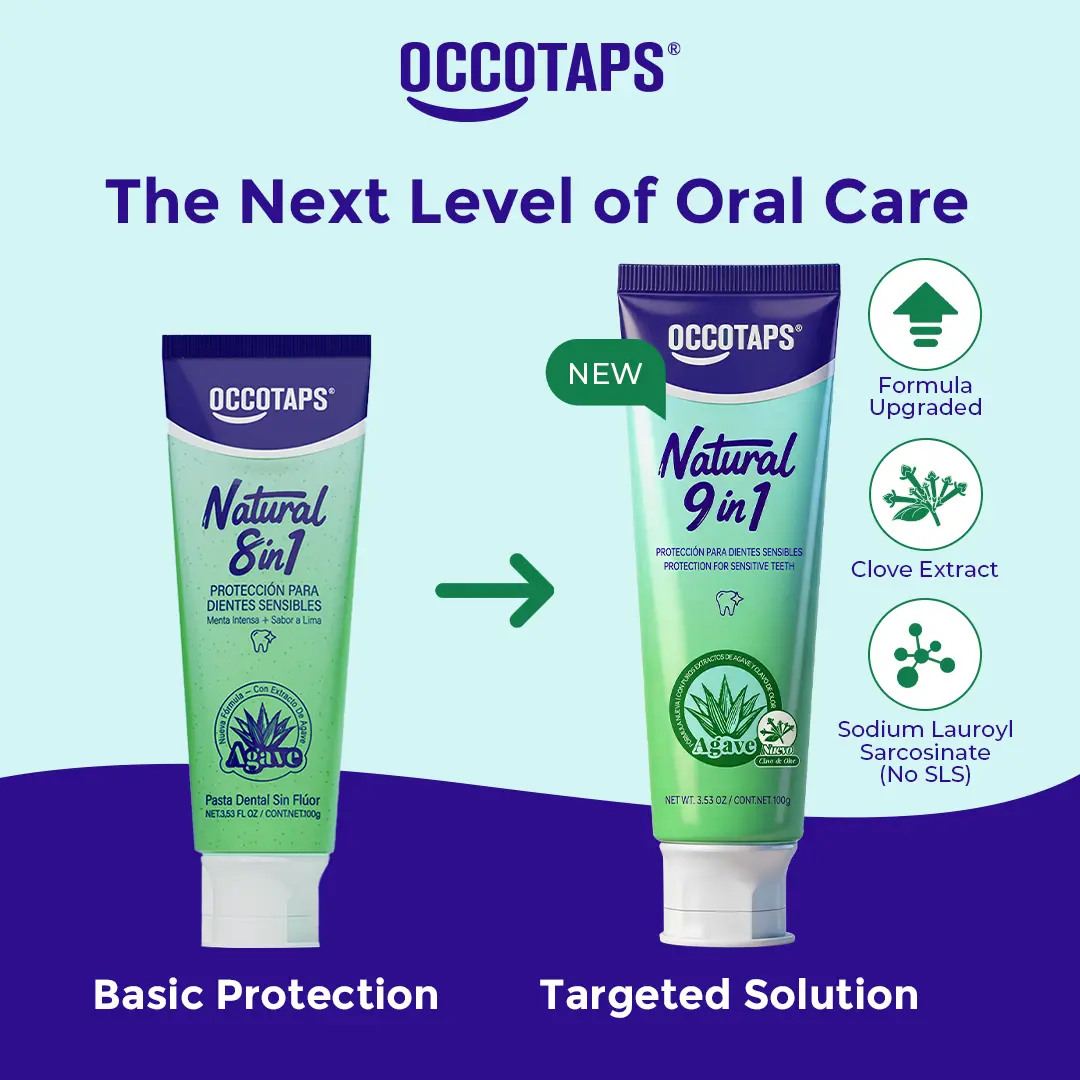 #Summervibes OCCOTAPS Agave Natural Herbal Toothpaste with Blue Agave Extract Brightens Teeth Strengthens Enamel Fluoride-Free Probiotics Mint Niacinamide - Oral