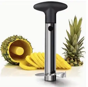 Stainless Steel Fruit Cutter with Adjustable Blade - Ergonomic Handle for Pineapple, Watermelon, Mango - Durable Kitchen Tool for Home, Hotel, Restaurant Use