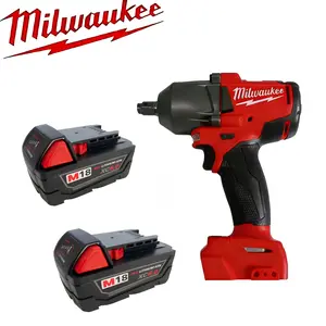 Milwaukee M18 900NM 6.0Ah 18V Fit Milwaukee Cordless Electric Impact Wrench Power Tools  Battery and Charger Included For Mechanical Repair Constructi red Compact high use garage
