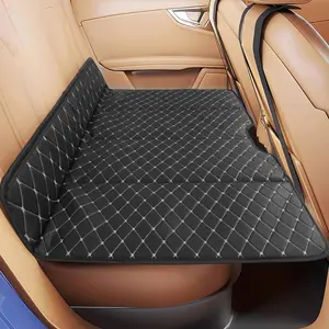 Foldable Car Back Seat Extender PU Leather Car Rear Seat Mattress Extension Plate Holds 661 Lbs for Sleeping for Sedan/SUV Camping Essential