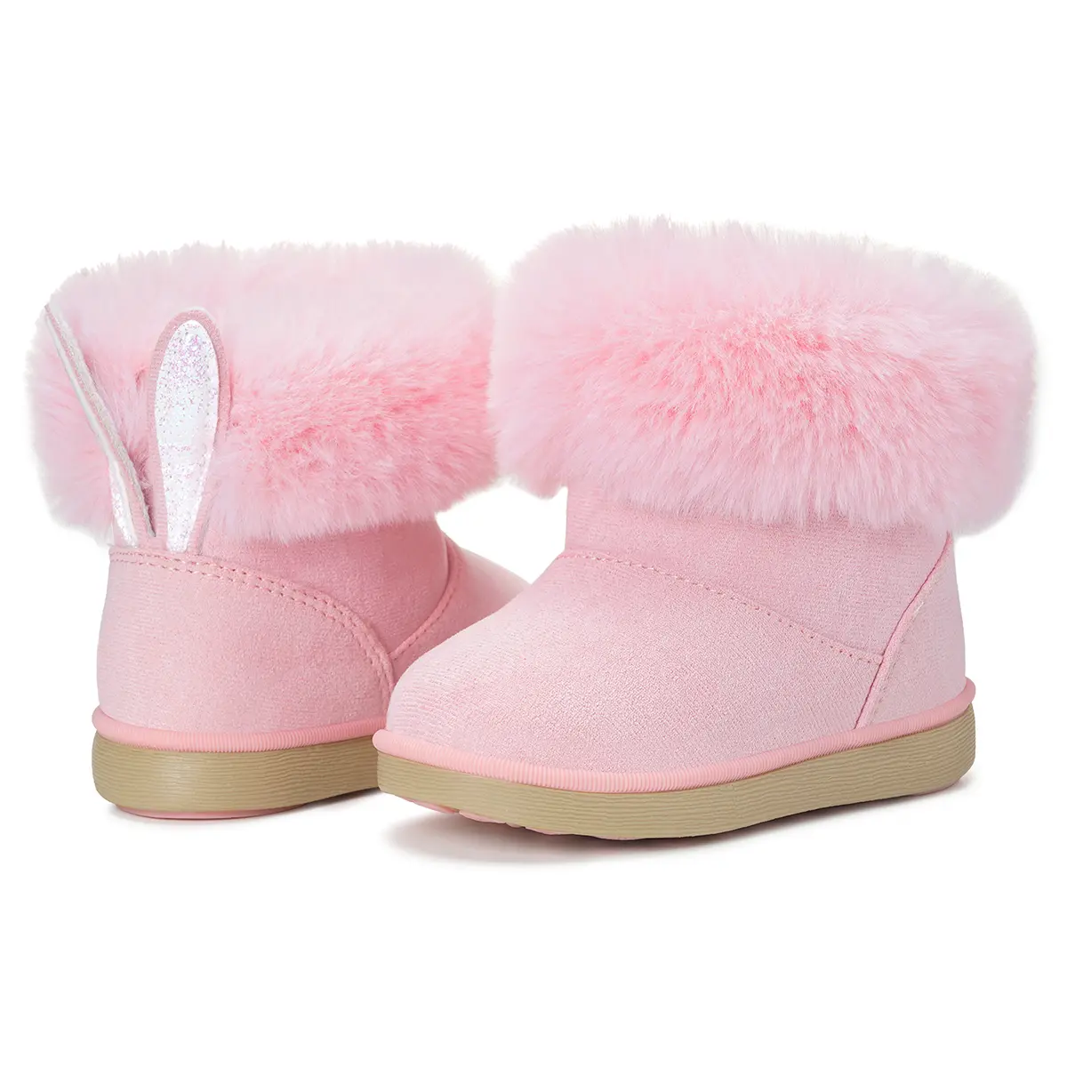 Zuseris Girls' Round Synthetic Faux Fur Ankle-Length Short Bootie - Casual Winter Outdoor Footwear, Soft & Cozy, Textured Sole, Prop 65 Safe, Flats Cute Winter Boot New Winter Boots