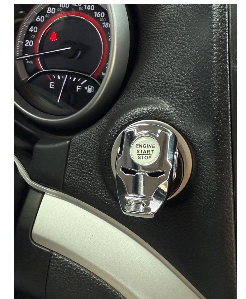Futuristic Mecha Push to Start Button Cover - 3D Metal Ignition Switch Protector, Cool Car Accessories & Interior Decor