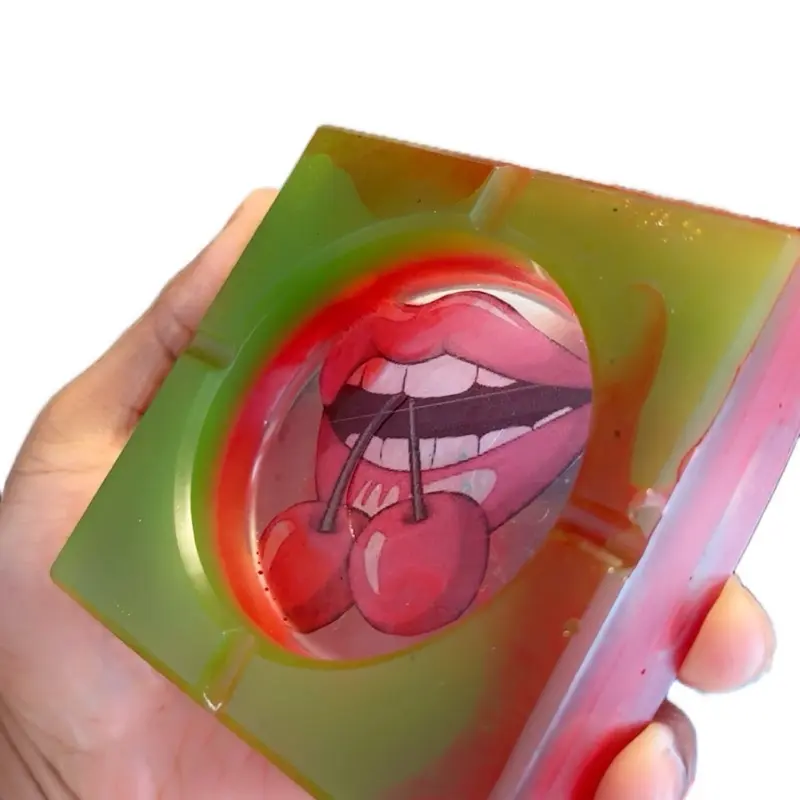 Cherry Kiss Ashtray (Custom made Ashtray)  KISS, cherry, smokers