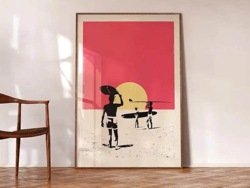 Vintage Endless Summer Alternative Movie Print, Surf Poster Wall Art, Gift for Surfers