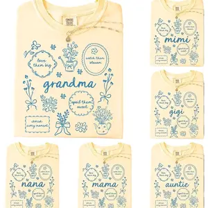 Comfort Colors Custom Floral Grandma Shirt, Floral Mama T-Shirt, Personalized Mothers Day Gift, Mama Nana Auntie Mimi Gigi Grammy Shirt KQG