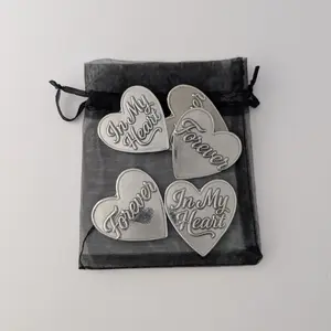 Set of 5 Forever in My Heart Pewter Pocket Tokens