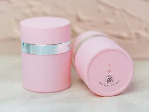 3 pack BONN Home Pink Refillable Skincare Containers | 1 oz Airless Pump Jar Includes Spatula & Labels Great Travel Jars For Creams Or Lotion Dispenser Moisturizer Container Drunk Elephant Twist