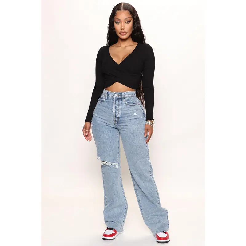 Nori Denim Washed Pant Set - Medium Wash - TikTok Shop