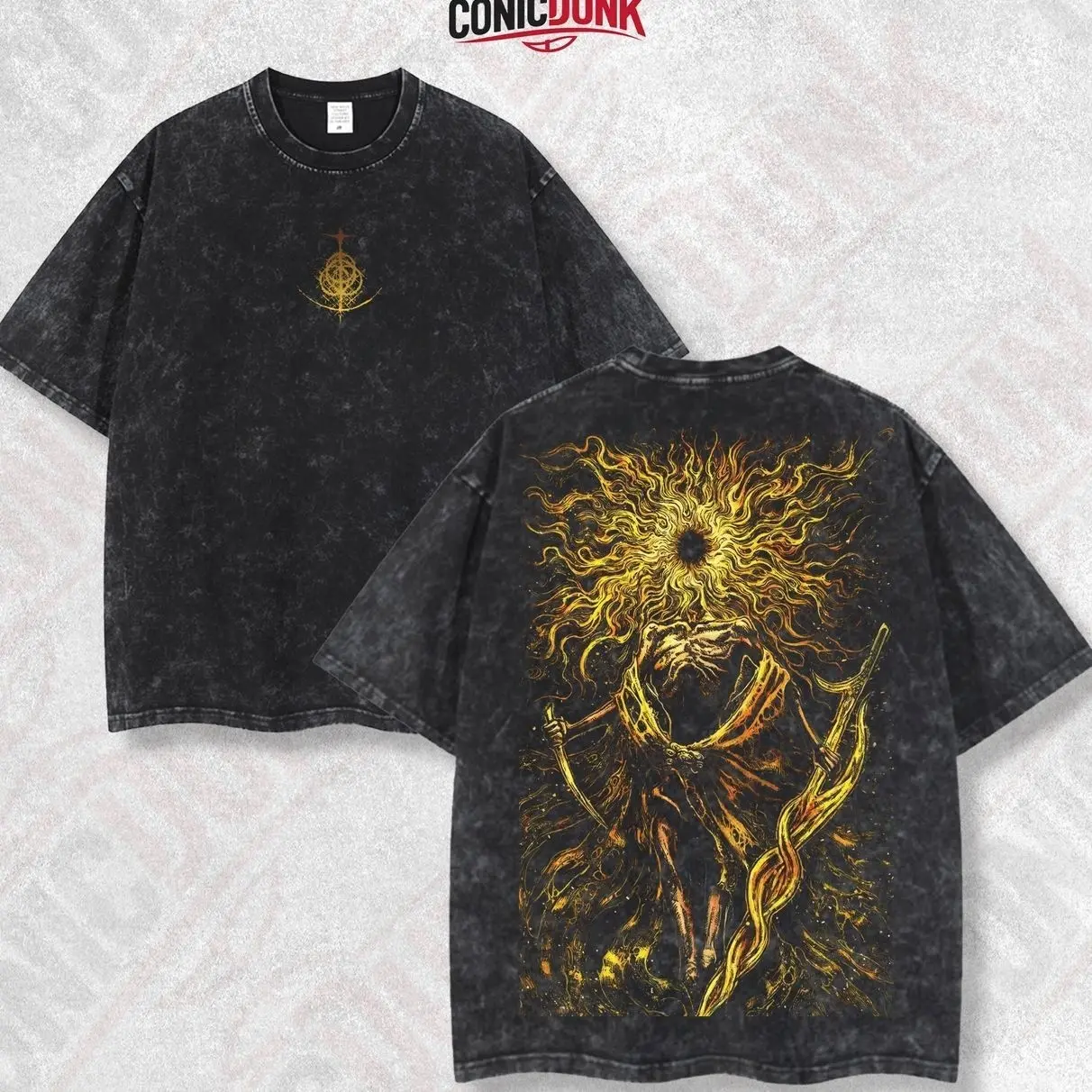 Midra Lord of Frenzied Flame Elden Ring 2.0 Retro Limited Vintage Lightweight Cotton Washed Tee with Full Size - Perfect Gift for Game Fans and Lovers TSG
