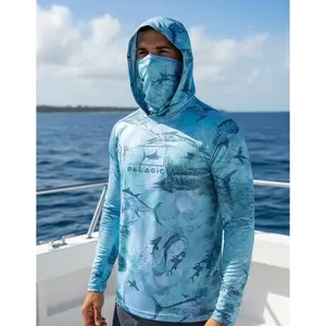 Fishing suit long-sleeved breathable sunscreen top cross-border summer printing camouflage fishing suit summer quick-drying fishing suit men