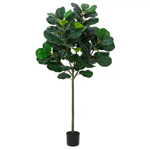 Garvee 5.2 Ft Artificial Fiddle Leaf Fig Tree with 62 Leaves in Pot, Large Faux Ficus Lyrata Plant for Indoor Living Room, Office, and House Decor, Tall Floor Plant