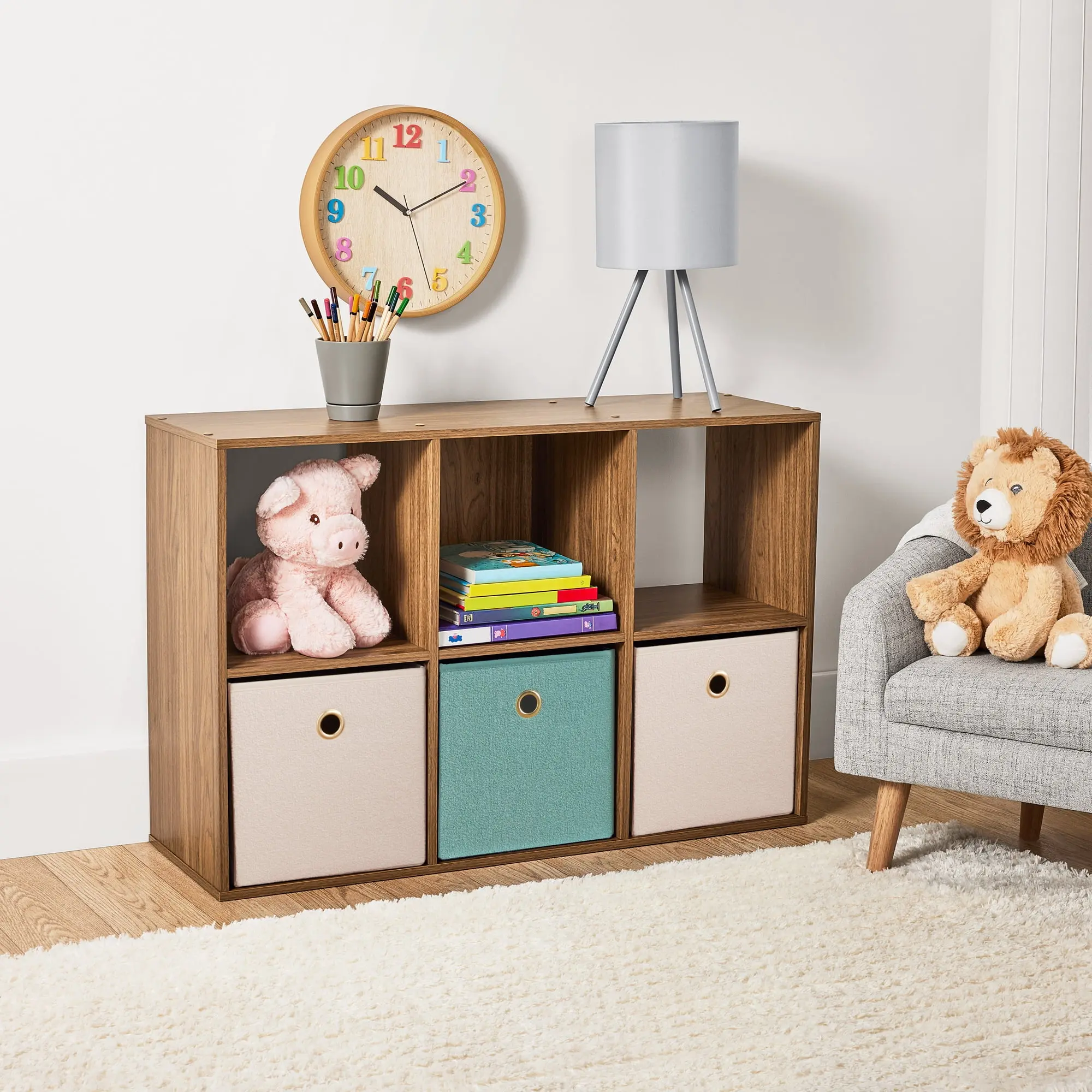 6-Cube Storage Organizer Bookcase - Reversible 11in Cube Shelf Unit for Bedroom, Living Room Decor Wall