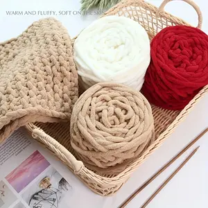 3 Bundles of Thick Yarn Single Strand DIY Braided Yarn Ball Hook Needle Slippers Yarn Self-Woven Yarn Ball One Bundle About 147ft DIY Braided Yarn Ball