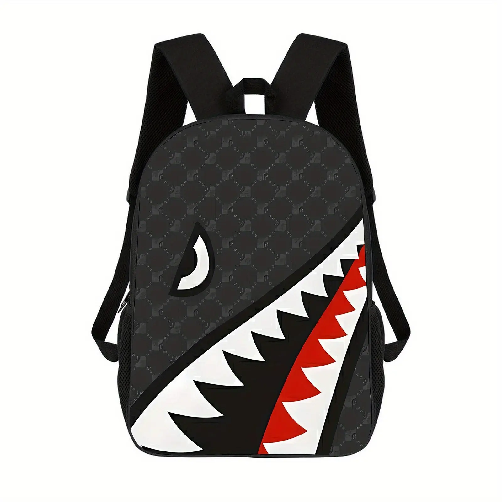 Fashionable Shark Pattern Backpack, Casual Large Capacity Backpack for Men, Business Style Travel Backpack for Daily Use, Casual Daypack