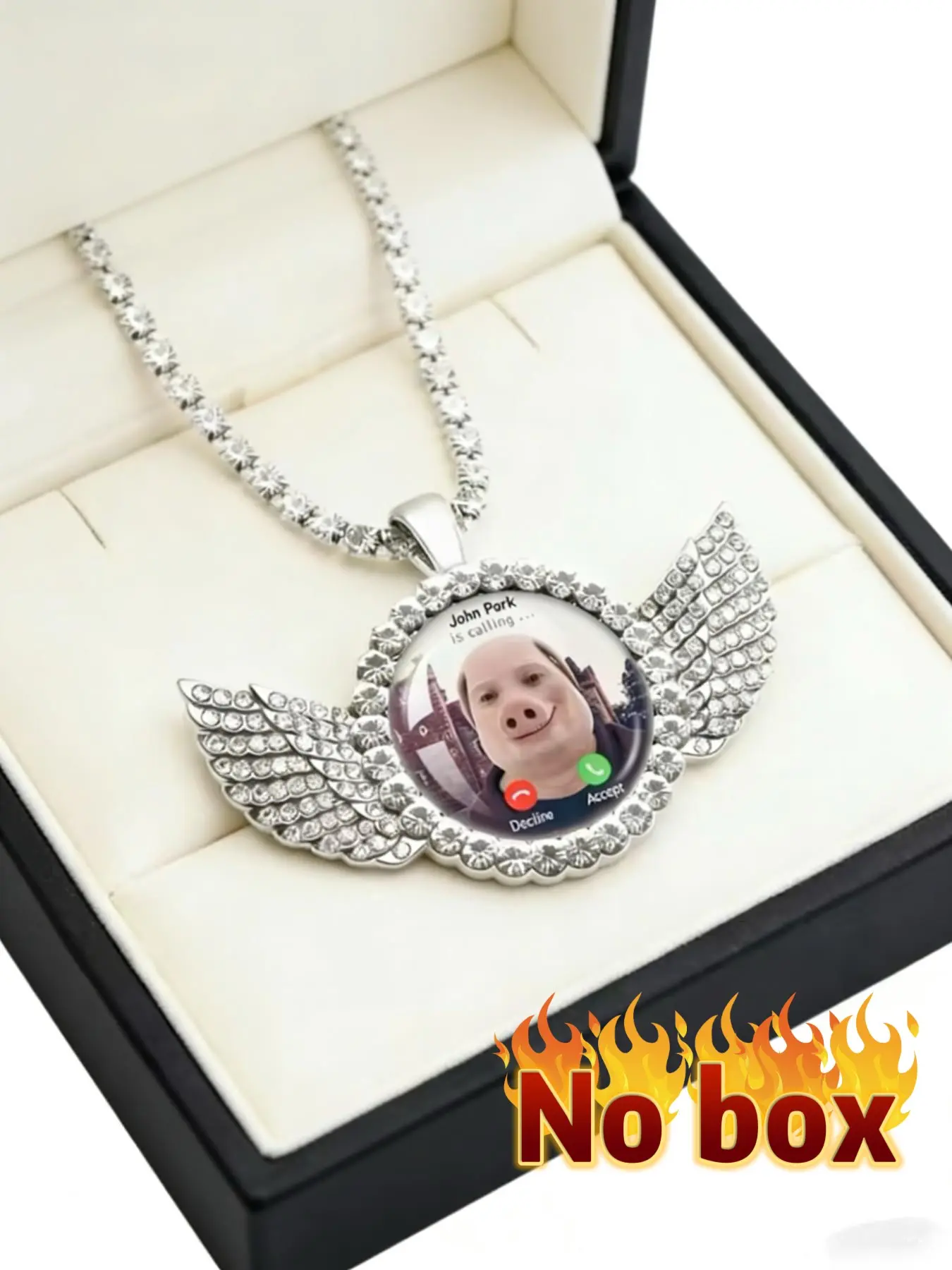 John Pork Calling Necklace, Funny Pig Theme Meme, Phone Call Pendant, Trendy Chain Jewelry, Statement Necklace, Jewelry Gifts, Perfect Gift for Pig Lovers