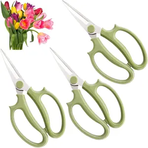 3Pcs Garden Flower Scissor,Floral Scissors Pruning Shears,Stainless Steel Flowers Scissors with Comfortable Grip Handles,Premium Garden Clippers for Flower Arrangement,Gardening Tool