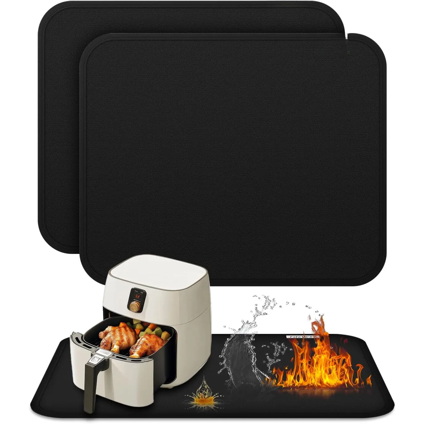 2pack Heat Resistant Mat for Countertop, 15x18in Hot Pads for Kitchen Countertop Protector, Heat Resistant Mat for Air Fryer, Deep Fryer, Oven