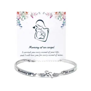 Mother Baby Footprint Bracelet Mom Gift Jewelry with Card