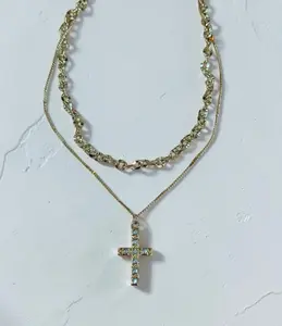 Stacked Double Layer Charm Necklace