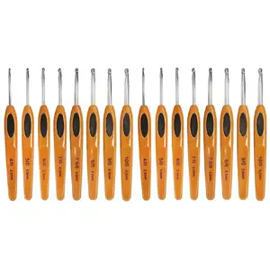 2Sets Anti-Slip Ergonomic Magnetic Knitting Needles Set, Aluminum Hooks + Soft Touch Plastic Crochet Hooks, Anti-Mold Antibacterial Washable Tools