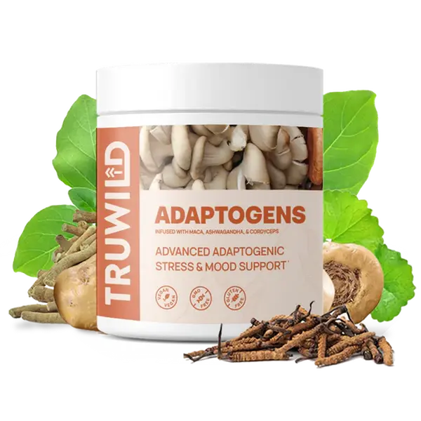 TRUWILD Adaptogens – 60 Capsules | Stress Relief & Mood Support, Vegan, Non-GMO