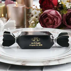 100 Pack Candy Shape Personalized Wedding Favor Party Gift Boxes With Satin Ribbon Ties