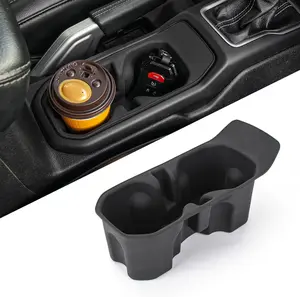 Z8 Rear Cup Holder Liner Compatible with 2018–2024 Jeep Wrangler JL JLU 4xe & 2020–2024 Gladiator JT 2/4-Door, Durable Silicone Insert Coaster Mat Pad