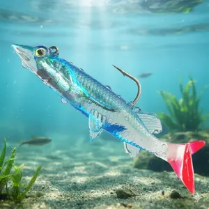 High-Reflection Glow Soft Fishing Lures Set: Fish Shaped Lure Topwater Lure Spoon Lures Lifelike Swimming Bass Trout Perch Tilapia Bait for Freshwater Saltwater, Realistic Silicone Swim Design, Outdoor Fishing Lures Tackle Accessories