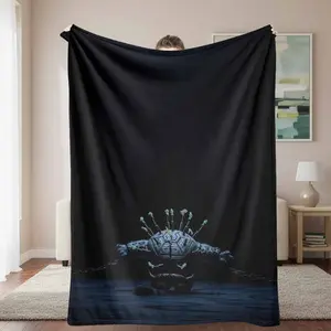Mysterious Tortoise Shell Flannel Blanket Dark Aesthetic Art Pattern Ultra Soft Warm Microfiber Plush Texture Perfect For Living Room Couch Snuggling Bedtime Relaxation Home Decor Or Thoughtful Gothic Style Themed Gifts
