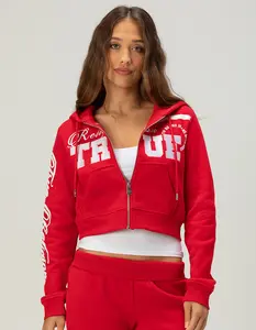 TRUE RELIGION Embroidered Crop Womens Zip-Up Hoodie