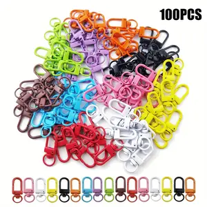 100PCS Bag Doll Hanging Buckle, Rotary Keychain, Colorful Little ClipLanyard Swivel Snap Hooks Heavy Duty Metal Lobster Claw Clasps for Backpack Charms, Colorful Zinc Alloy Accessories for DIY Crafts