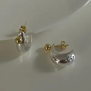 Dalbit New York 925 Silver Arc two way Earrings