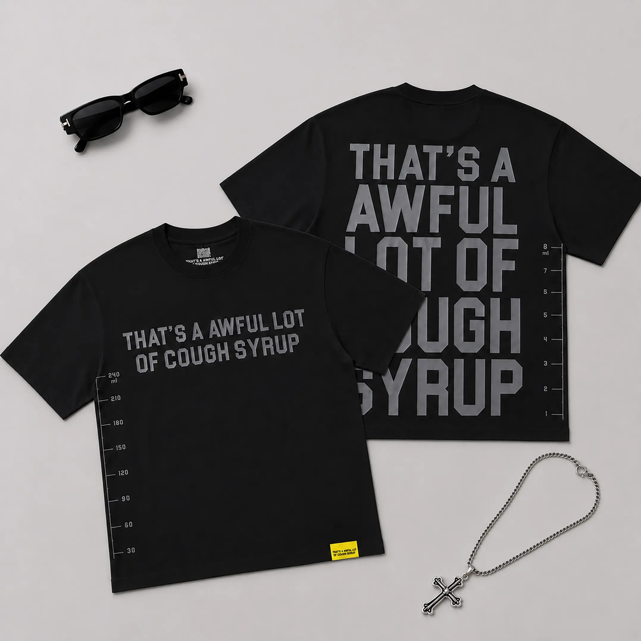 Thats An Awful Lot Of Cough Syrup Graphic T Shirt Soft Cotton Crew Neck Short Sleeve Tee Y2K Streetwear Vintage Hip Hop Oversized Aesthetic Retro Breathable Casual Daily Wear Party Festival Outfit Men Women Unisex Teens Adults