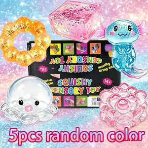 5pcs/set - Multi style blind box malt candy kneading music, stress relieving creative release, slow rebound kneading, party gift, stress relieving toy, perfect holiday party gift