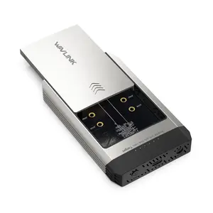 WAVLINK Hard Drives Enclosure, M.2 SSD Dual-Bay Duplicator, Compatible with NVMe and AHCI, One Click Offline Clone, 20Gbps USB-C(USB3.2 Gen 2x2), 8TB Expansion Storage(4TBx2)