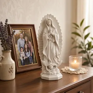 Elegant Resin Our Lady of Guadalupe Statue, Stylish Religious Home Decor - Ideal for Home Altar, Living Room Bookshelf