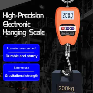 Premium 200kg Heavy Duty Digital Hanging Scale for Luggage and Fishing with Backlit LCD Display, Portable Electronic Hook Scale, High Precision, Durable, 7-Pin Connector, Extra Protection, Spacious Design