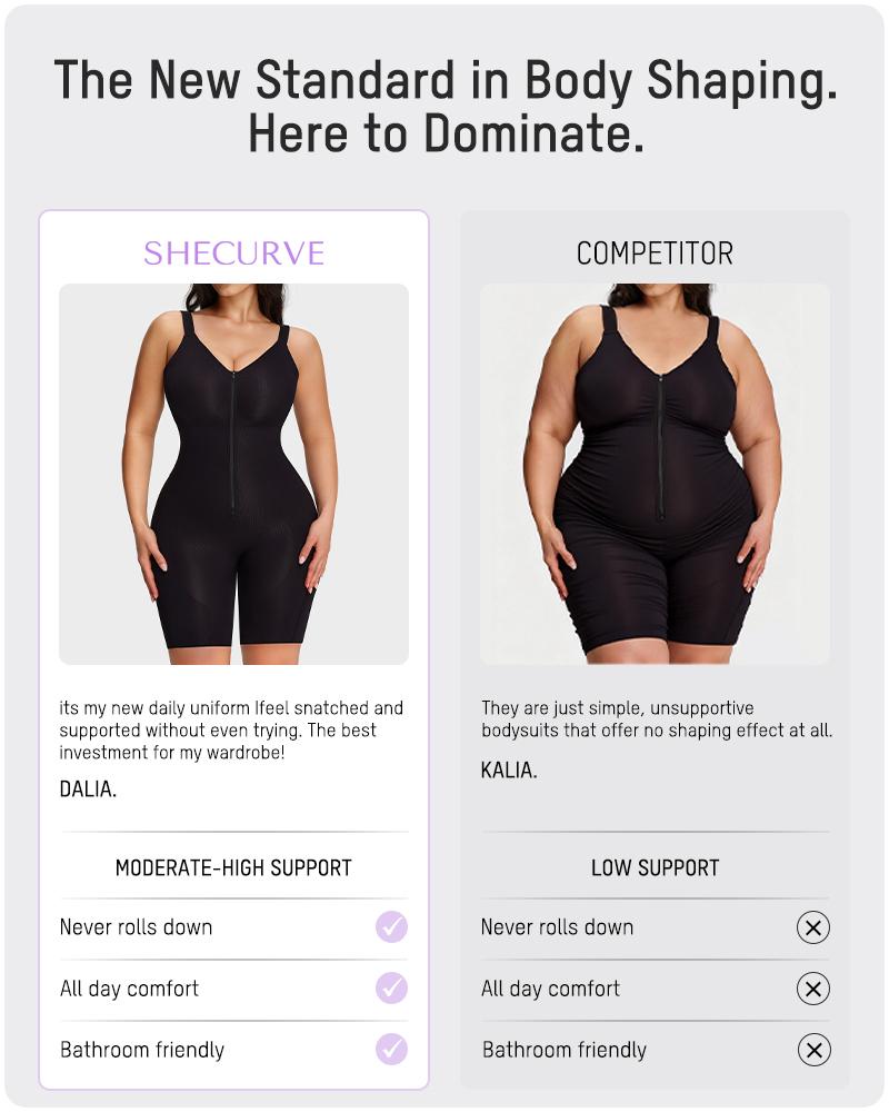 SHECURVE Easyslide Shapewear Stronger Tummy Control Butt Lifter Faja Back Pull Down Breathable Body Shaper for Women Summer Outfits Postpartum Minimalist Womenswear