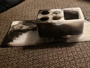Handmade Black and White Resin Toothbrush Holder and Tray