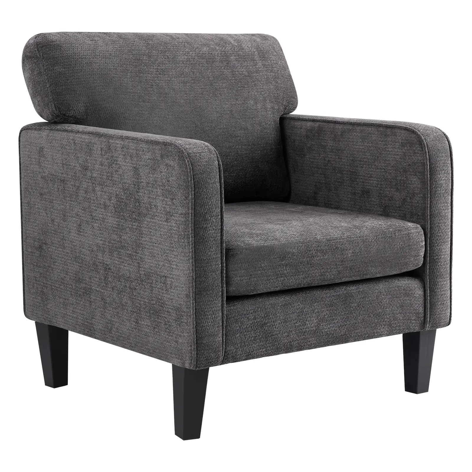 Modern Accent Chair with Armrest, Comfortable Lounge Chair for Living Room and Bedroom, White,gray