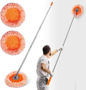 Wall Mop, Primium 68 Wall Cleaner, High-Quality Baseboard Cleaner, Professional-Grade Baseboard Cleaner Tool with Handle, Superior Quality Dust Mop, Efficient Ceiling Fan Cleaner Duster