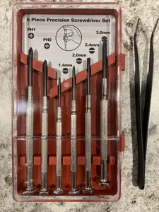 7Pcs Mini Screwdriver Set, Eyeglass Precision Repair Tool Kit with 6 Different Size Flathead and Philips Screwdrivers and Tweezer, Ideal for Watch, Jewelers
