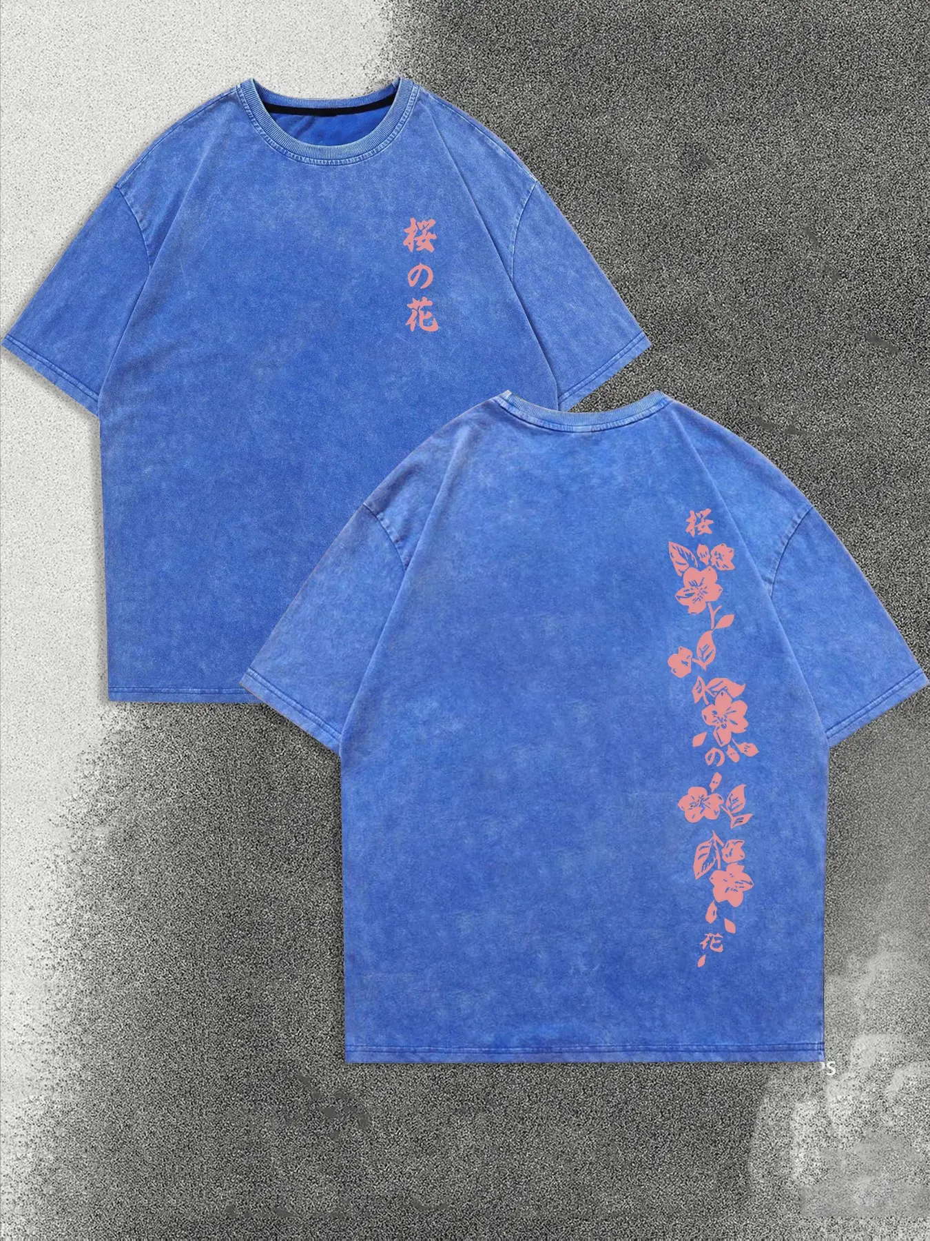 Men's Summer Short Sleeve Fitted Floral Sakura Print Casual Streetwear T-Shirt, 100% Pure Cotton Traceable Material, Outdoor Leisure Clothing