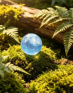 Natural Aquamarine Sphere - Healing Crystal Ball for Meditation & Home Decor