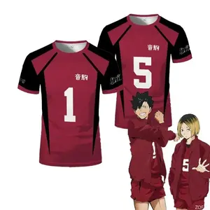 Anime Jersey Uniform T-shirt Role-playing Costume High School Volleyball Club Men's Sportswear T-shirt