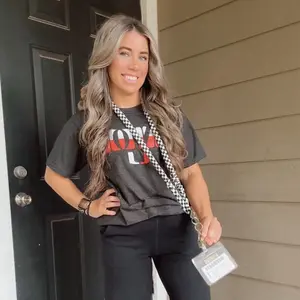 Checkmate Chic | Black & White Checkered Stretchy Lanyard for Keys, ID Badges, & Teacher Essentials