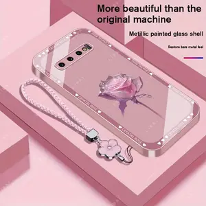 Suitable for [Galaxy S10 Plus] Brand new premium phone case, Free four-leaf clover lanyard，drop-proof and fingerprint-resistant，simple and elegant design，multiple colors available YM99